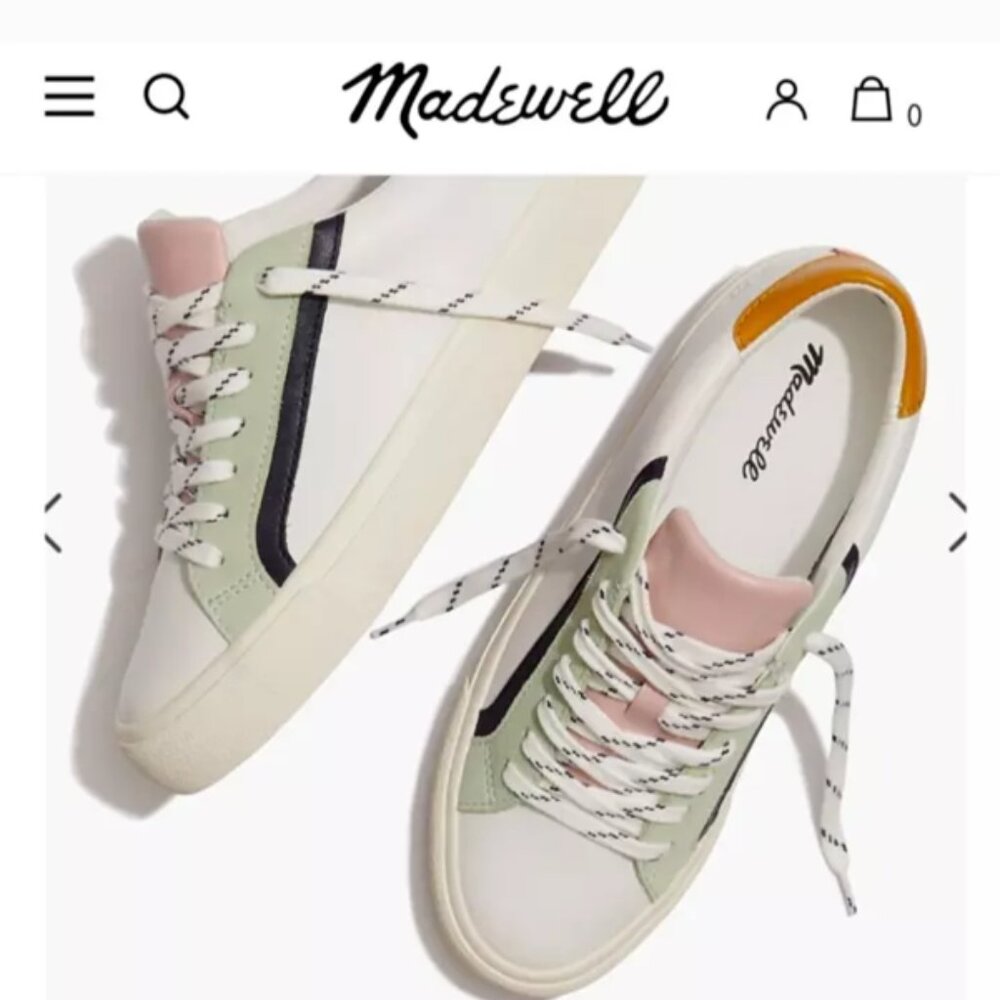 Madewell Sidewalk Low Top Sneakers in Colorblock Leather